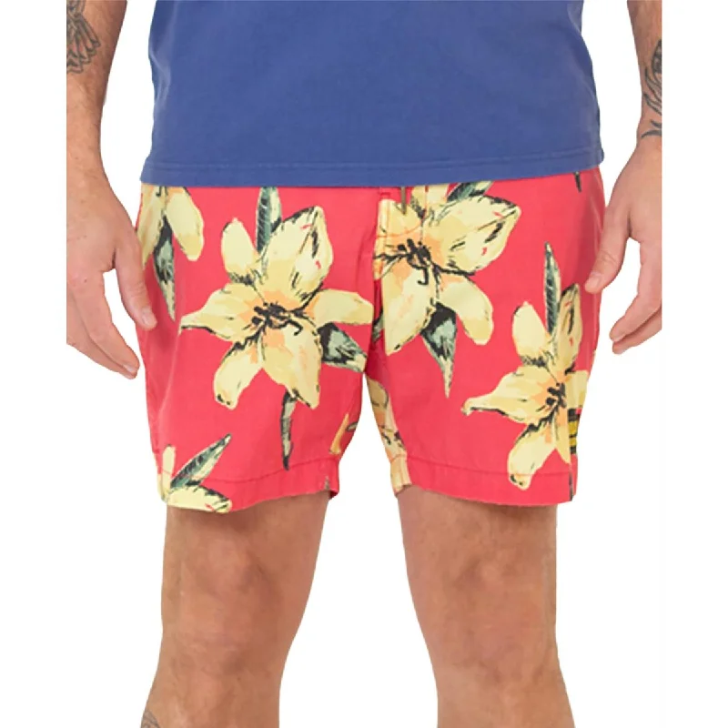 Deus Ex Machina Mens Floral Board Swim Trunks Modern High-Waisted Swimsuit