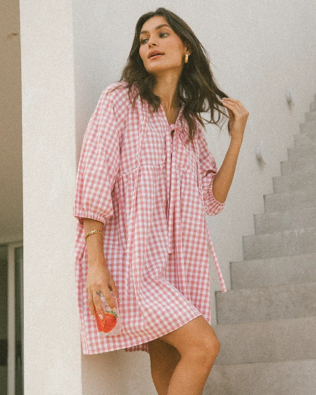 Florence Mini Dress | Pink Gingham