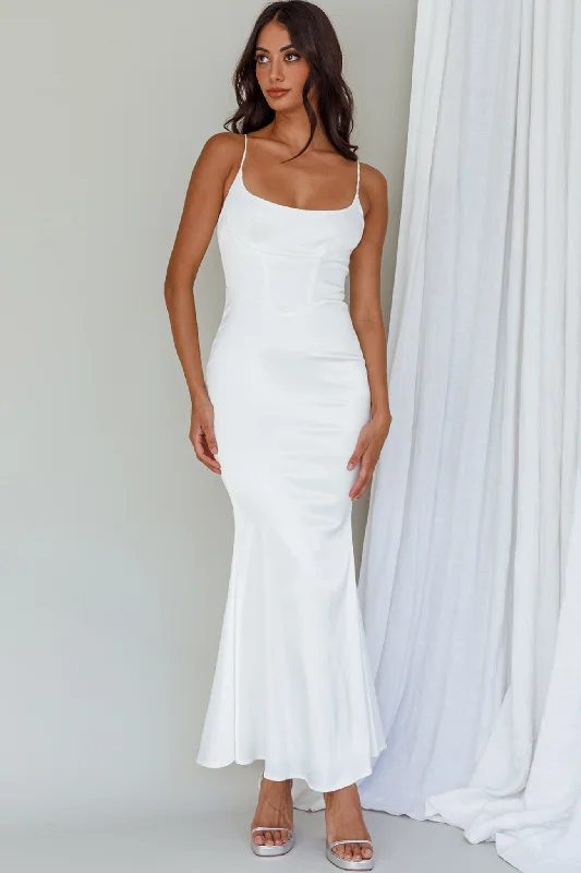 Moon Rising Mermaid Maxi Dress White