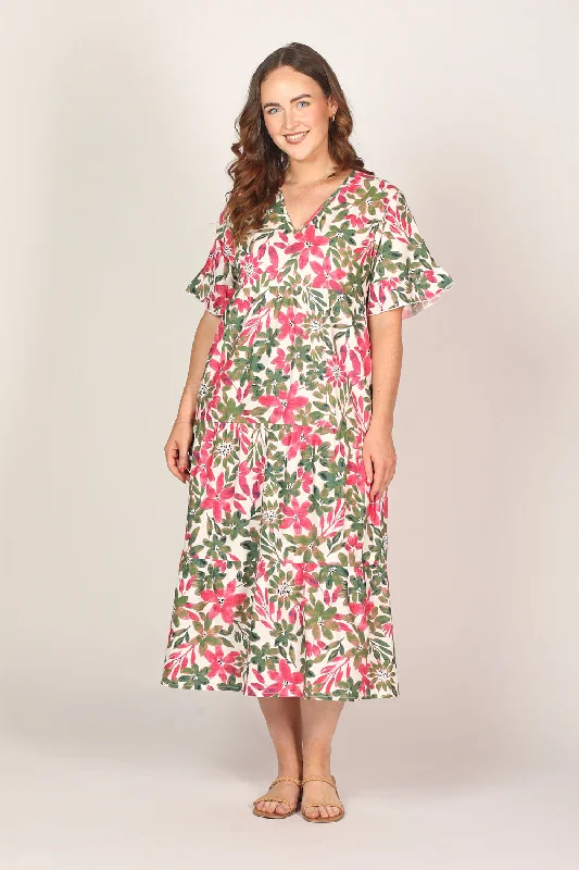 Sabrina Maxi Dress in Azalea Amore