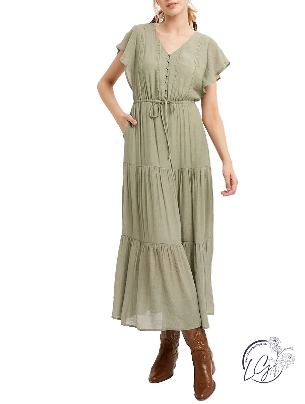 Sassy Boho Maxi Dress Cozy Maxi Dress with Slit