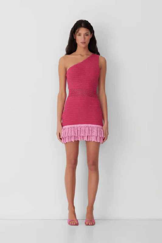 Ottavio Crochet Mini Dress Fuchsia