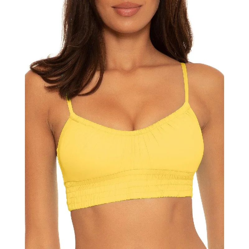 Becca by Rebecca Virtue Womens Crop Cami Bikini Swim Top Swimsuit with Skirt