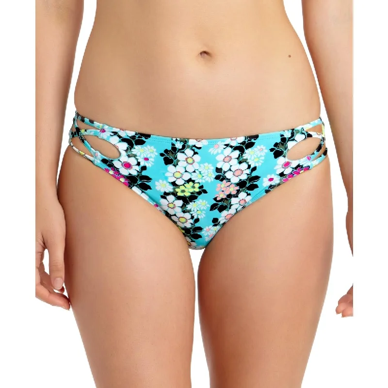 California Waves Womens Floral Strappy Swim Bottom Separates Chic Swimsuit Cover-Up
