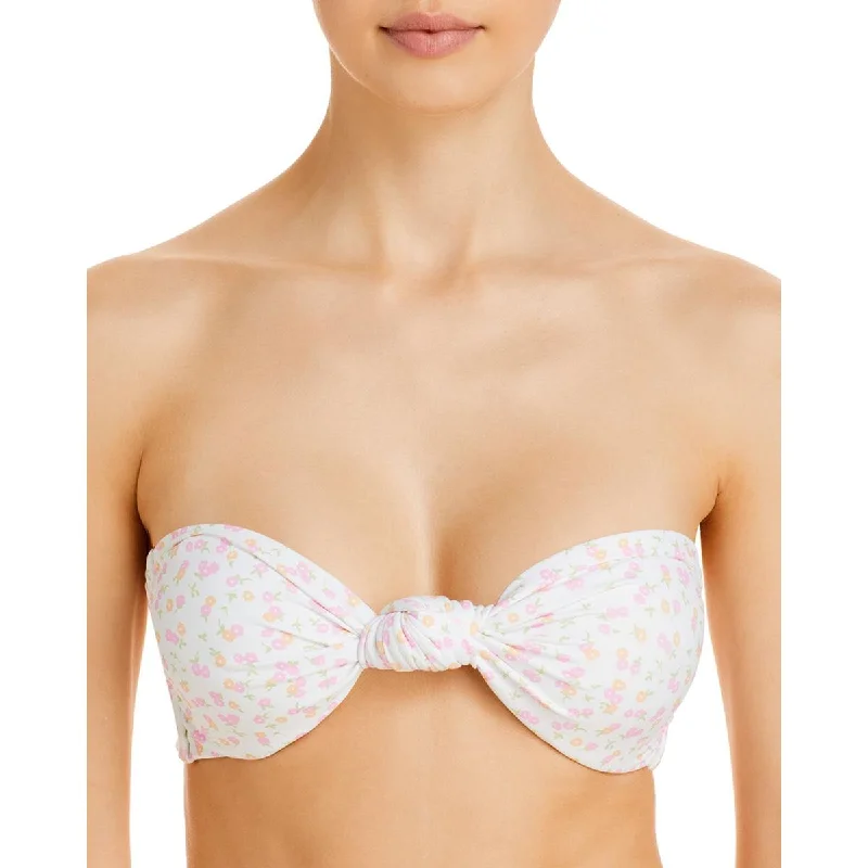 Charlie Holiday Womens Cabo Floral Lined Swim Top Separates Modern High-Waisted Swimsuit