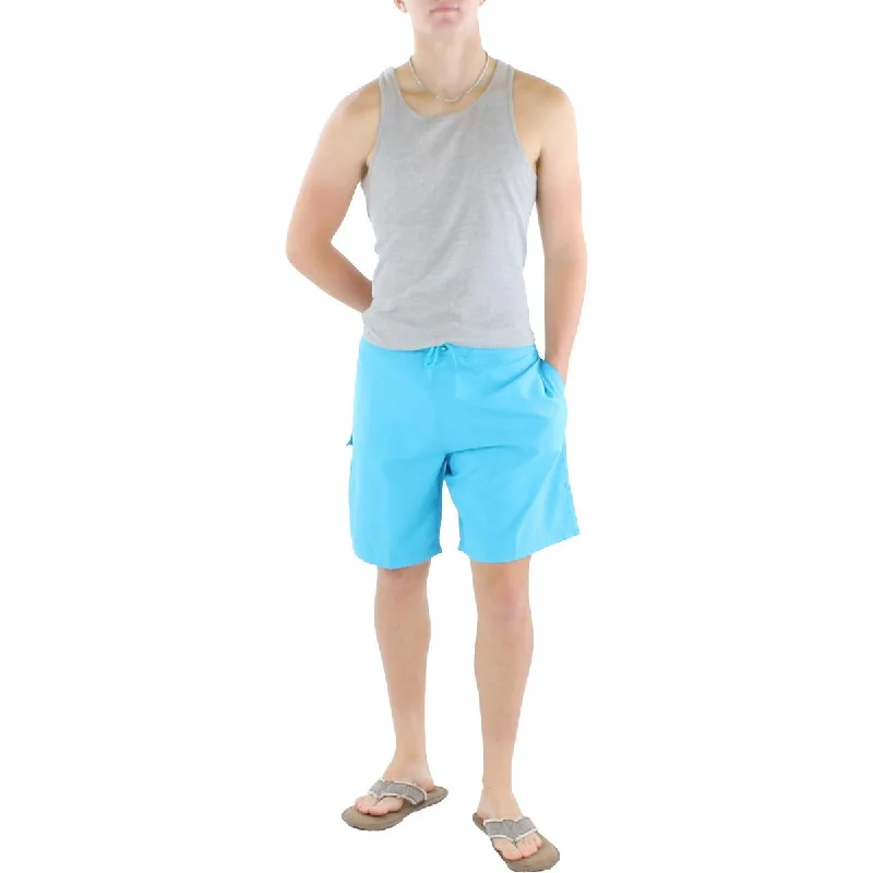 Club Room Mens 9" Inseam Board Shorts Swim Trunks Crisscross Back Swimsuit