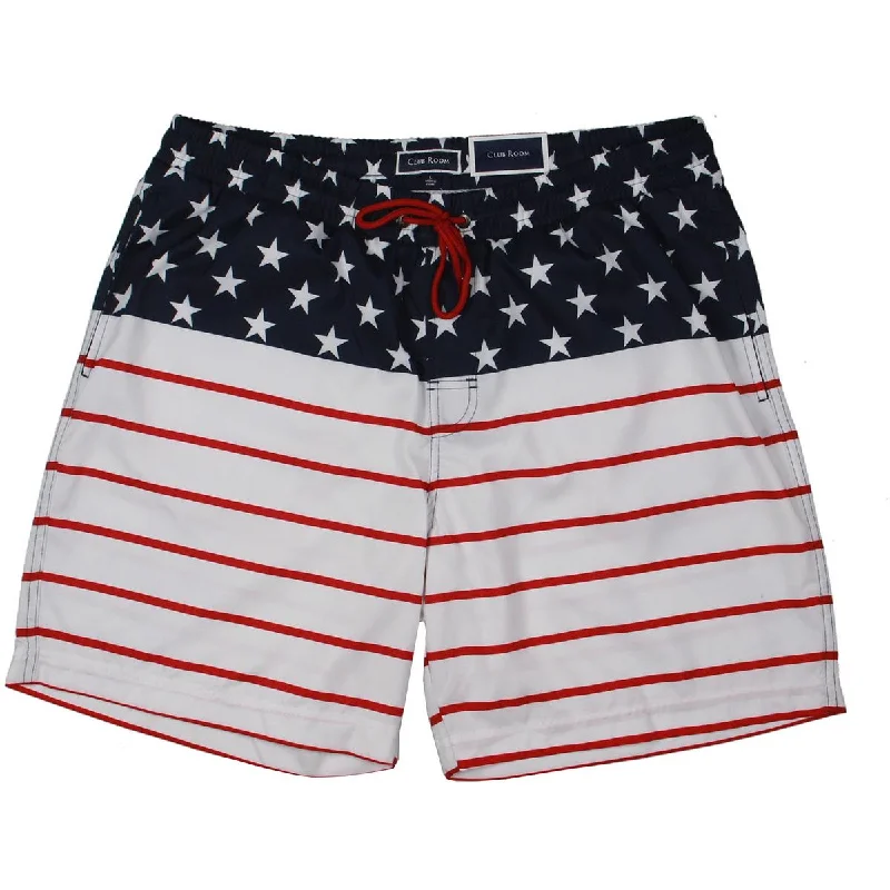 Club Room Mens Americana 7' Inseam Swim Trunks Lace Back Bikini