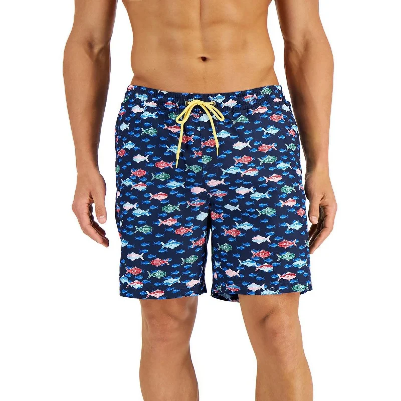 Club Room Mens Fish Print Beachwear Swim Trunks Floral Bikini Top