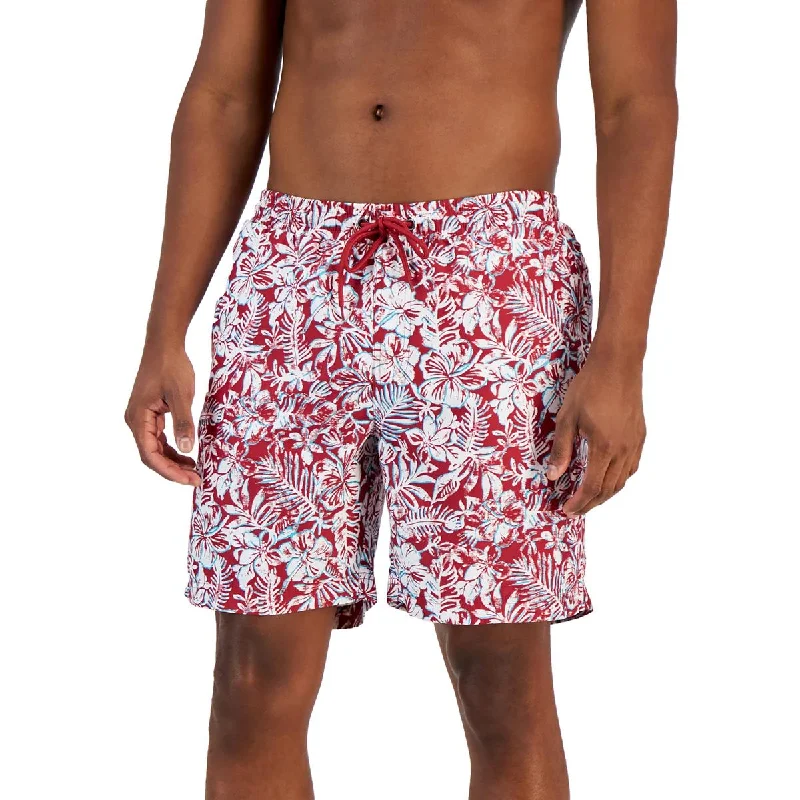 Club Room Mens Mahalo Printed Polyester Swim Trunks Beach Ready Swimsuit