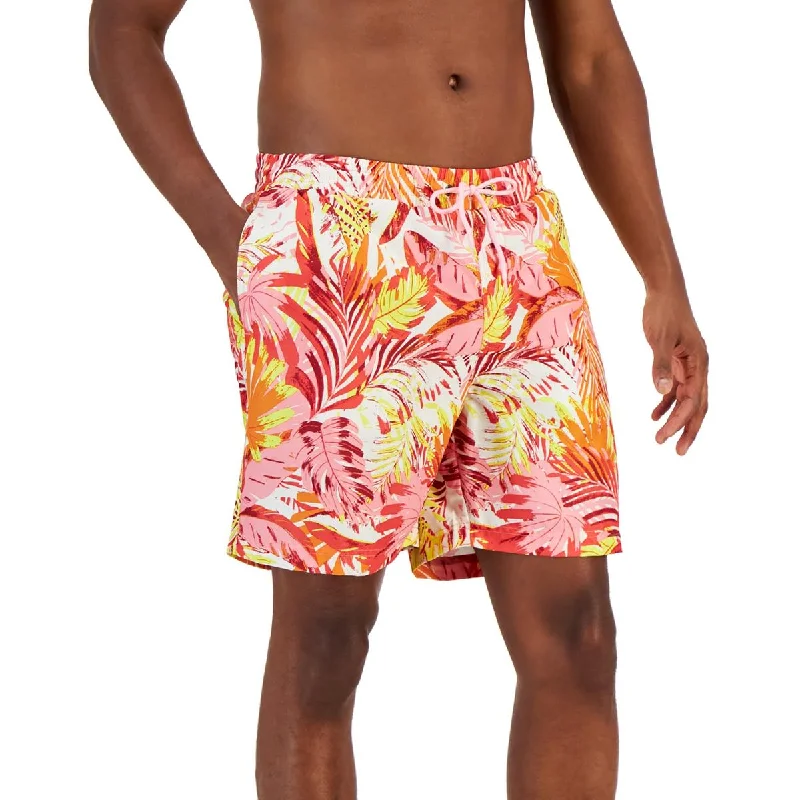 Club Room Mens Printed Polyester Swim Trunks Chic Swimsuit Cover-Up