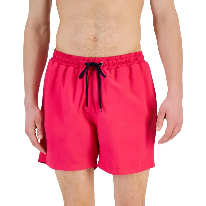 Club Room Mens Solid  Swim Trunks Mesh Panel Swimwear