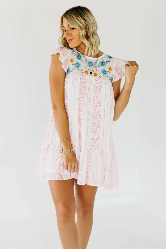 The Duncan Embroidered Mini Dress Elegant Velvet Mini Dress