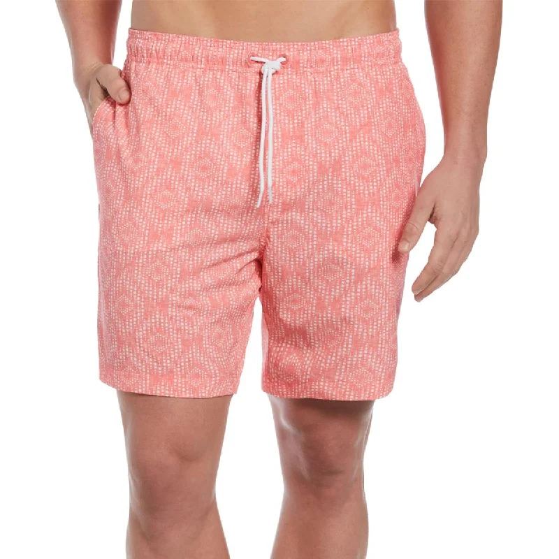 Cubavera Mens Dot Print Drawstring Swim Trunks Plunge Neckline Swimsuit