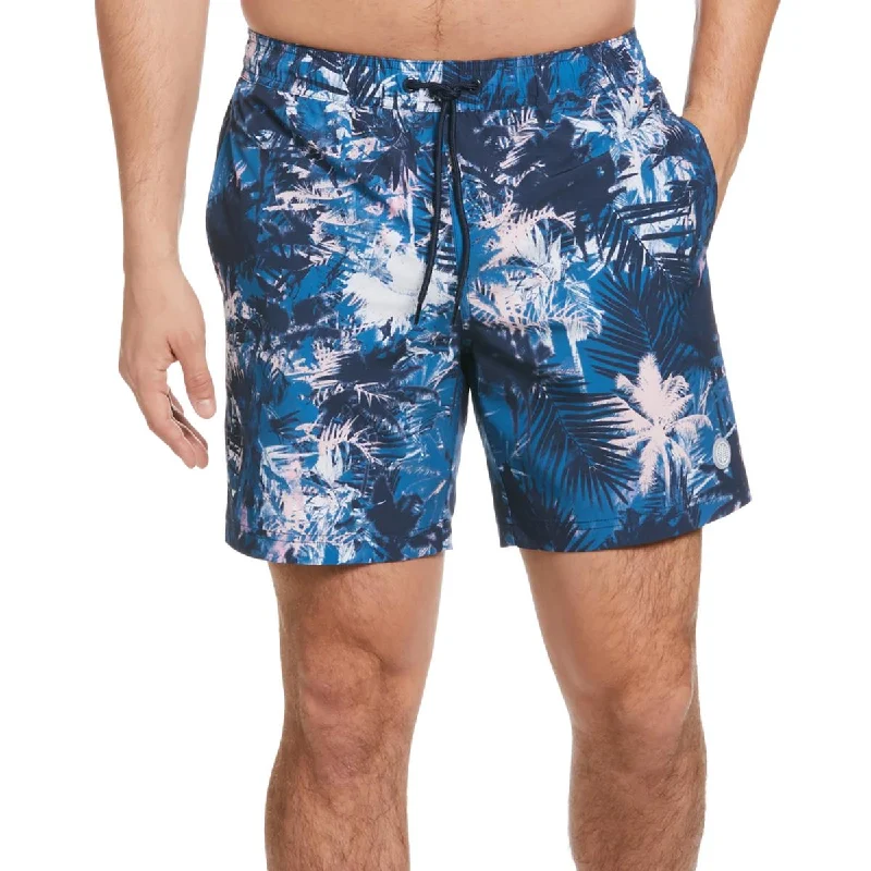 Cubavera Mens Printed  Swim Trunks Tropical Print One-Piece