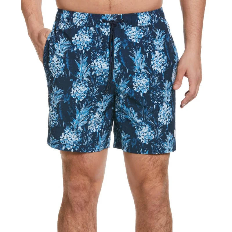 Cubavera Mens Printed  Swim Trunks Ruffled Swimsuit Top