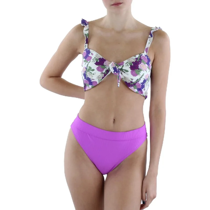 Dippin' Daisy's Womens Countess Reversible Ruffled Bikini Swim Top Stylish Beachwear Set