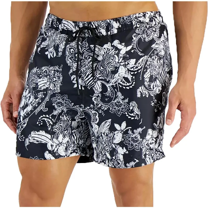 INC Mens Printed Drawstring Swim Trunks Push-Up Swimsuit Top