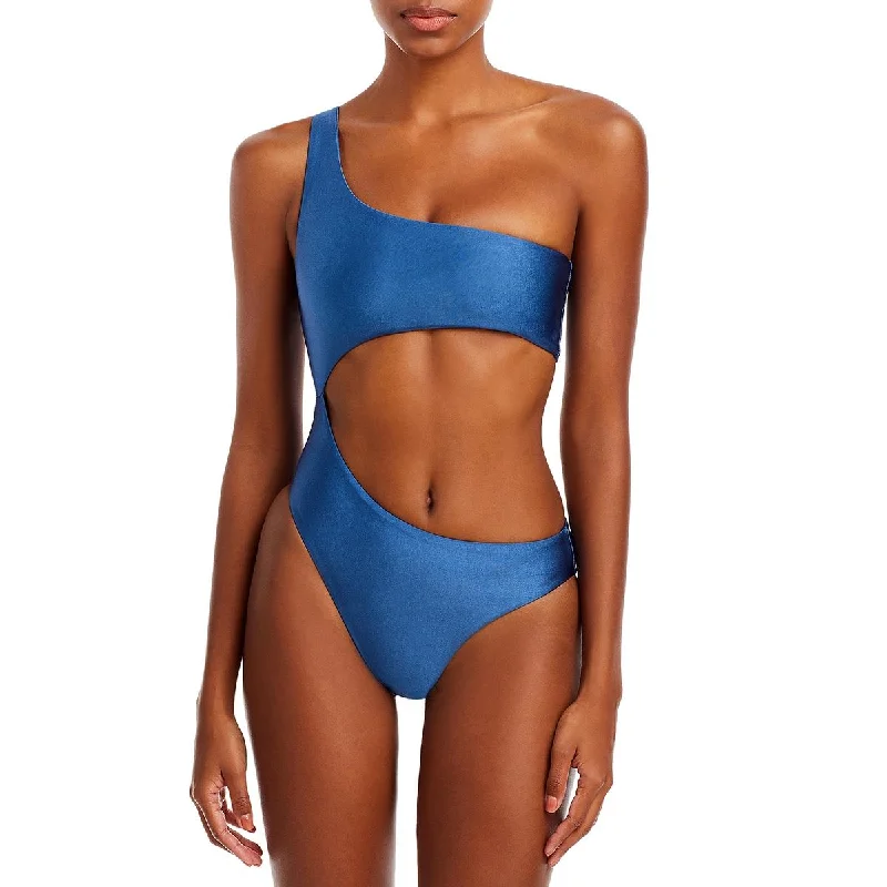 JADE Swim Womens Luna One Piece Basic Nylon One-Piece Swimsuit Strappy Back Bikini