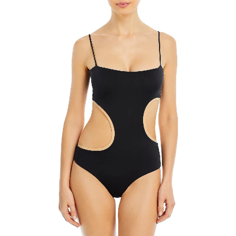 Johanna Ortiz Womens Coastlines Tie Back Cut-Out One-Piece Swimsuit Comfortable Swim Dress Johanna Ortiz Womens Coastlines Tie Back Cut-Out One-Piece Swimsuit Comfortable Swim Dress