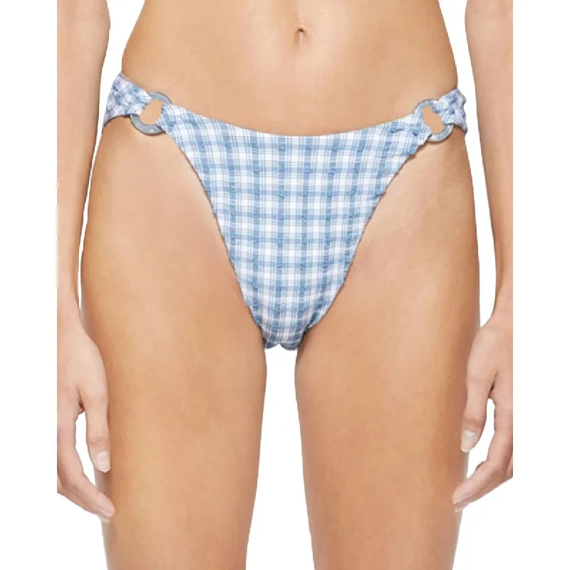 Jonathan Simkhai Womens Plaid Embellished Bikini Swimsuit Adjustable Strap Swimsuit