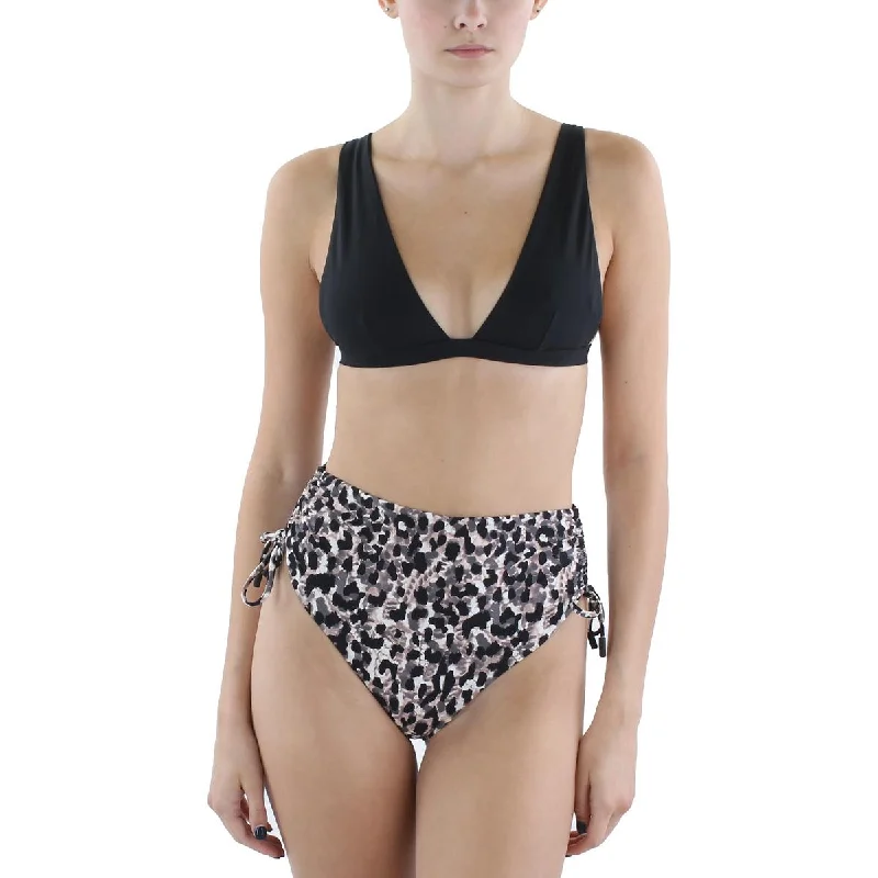 KIKIRIO Womens Plunge Beachwear Bikini Swim Top Comfortable Tankini Set