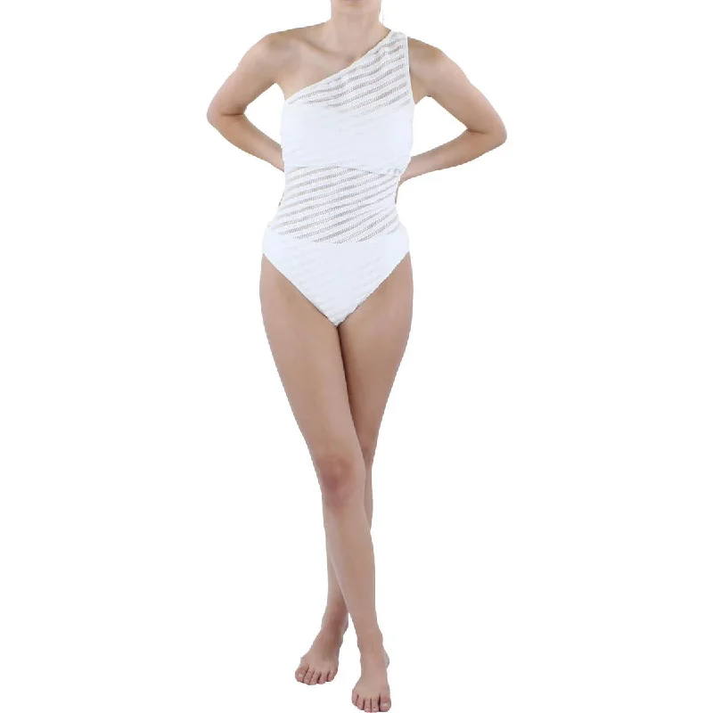 Lauren Ralph Lauren Womens One Shoulder Illusion One-Piece Swimsuit Push-Up Bikini Top Lauren Ralph Lauren Womens One Shoulder Illusion One-Piece Swimsuit Push-Up Bikini Top
