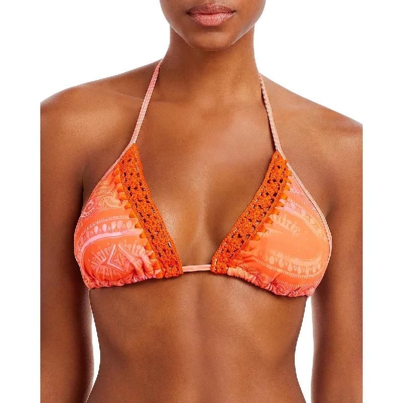 Ramy Brook Womens Crochet  Bikini Swim top Classic Swimsuit Design