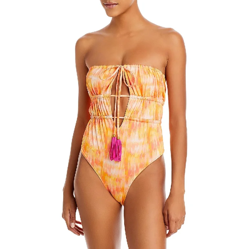 Ramy Brook Womens Printed  One-Piece Swimsuit Sleek Mesh Bikini