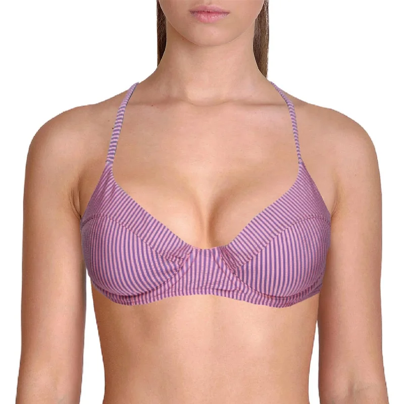 Salt Life Womens Striped Underwire Swim Top Separates Strappy Back Bikini