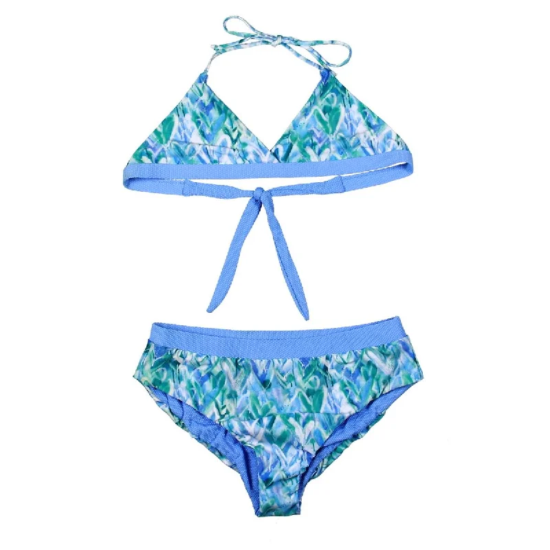 Splendid Girls Graffiti Heart Reversible Bikini Swimsuit Tropical Print Bikini