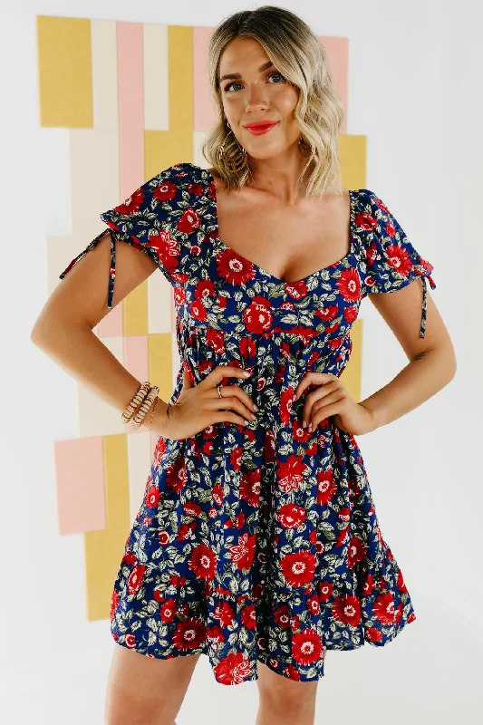 The Julius Floral Sweetheart Neck Mini Dress - FINAL SALE Stylish Ruffle Mini Dress