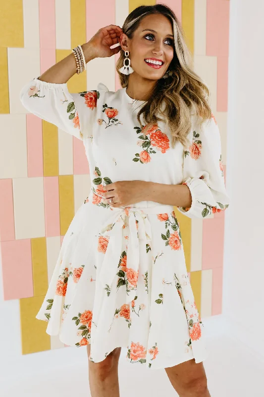 The Shelby Floral Tie Waist Mini Dress - FINAL SALE Classic Black Mini Dress