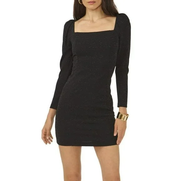1.State Square Neck Princess Seam Metallic Shimmer Cocktail Mini Dress Cozy Satin Mini Dress 1.State Square Neck Princess Seam Metallic Shimmer Cocktail Mini Dress Cozy Satin Mini Dress