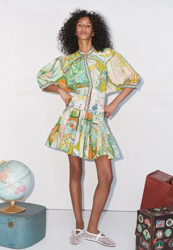 Atlas Mini Dress - Multi Classic Floral Print Mini Dress