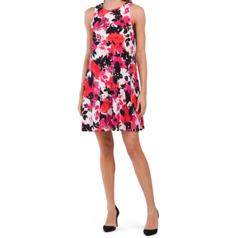 Anne Klein Gwen Floral Print Mini Dress Stylish Ruffle Mini Dress
