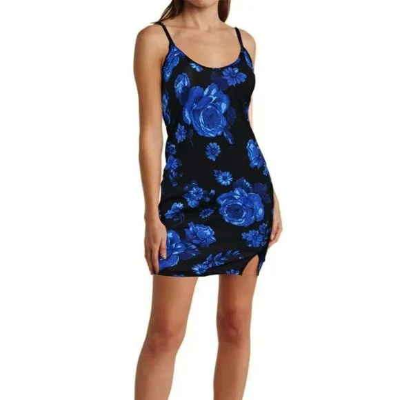 ASOS Floral Print Lace Up Back Spaghetti Straps Bodycon Mini Dress Fashionable Mini Dress with Frills ASOS Floral Print Lace Up Back Spaghetti Straps Bodycon Mini Dress Fashionable Mini Dress with Frills