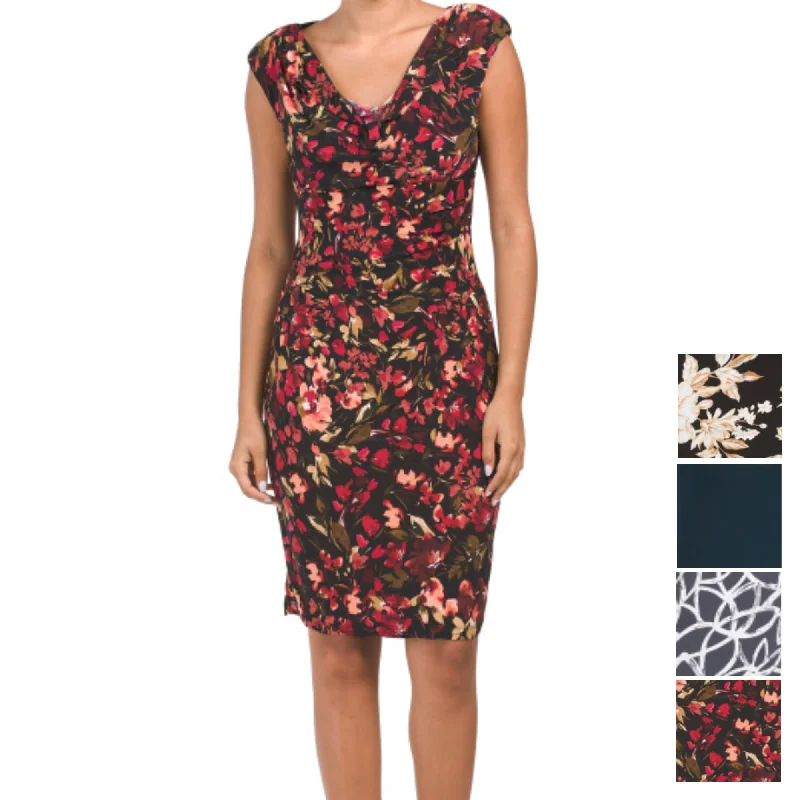 Anne Klein Women's Valerie Floral Print Cowl Neck Mini Dress Comfortable Ruffle Mini Dress Anne Klein Women's Valerie Floral Print Cowl Neck Mini Dress Comfortable Ruffle Mini Dress