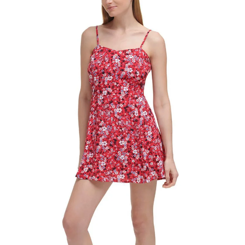 Calvin Klein Jeans Women's Floral Print Adjustable Strap Skater Mini Dress Elegant Off-Shoulder Dress Mini Calvin Klein Jeans Women's Floral Print Adjustable Strap Skater Mini Dress Elegant Off-Shoulder Dress Mini