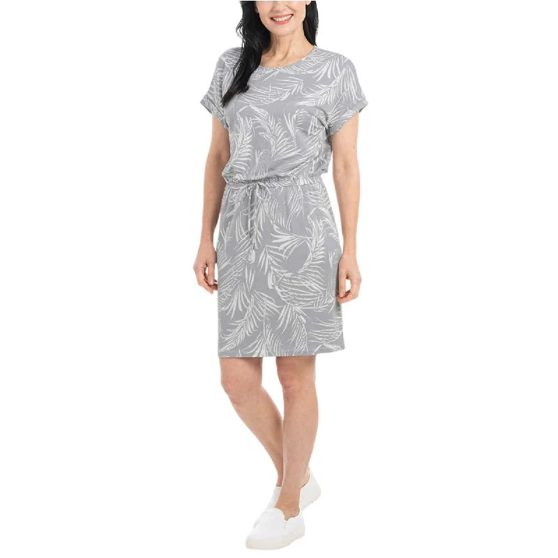 Hilary Radley Women's Short Sleeve Drawstring Waist Mini Dress Modern Satin Mini Dress Hilary Radley Women's Short Sleeve Drawstring Waist Mini Dress Modern Satin Mini Dress