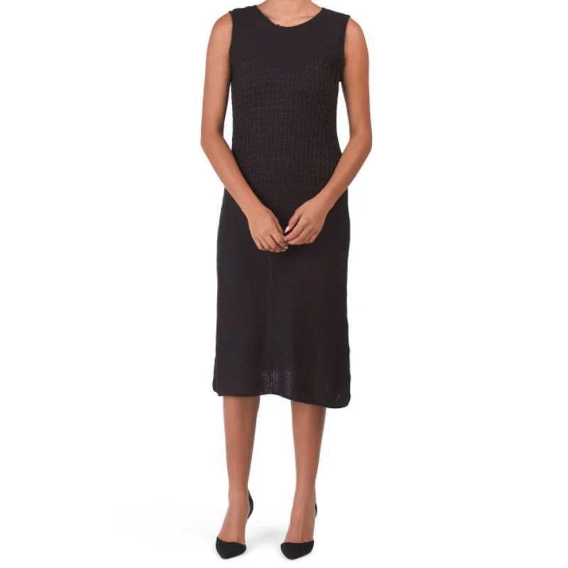 VERTIGO Paris Sleeveless Crochet Knit Mini Dress Stylish Sweetheart Mini Dress