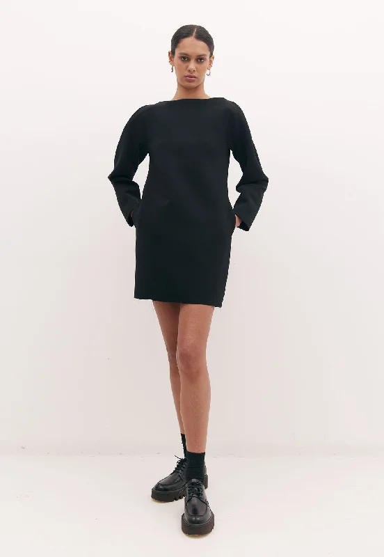 Mikkel Mini Dress - Black Comfortable One-Shoulder Mini Dress