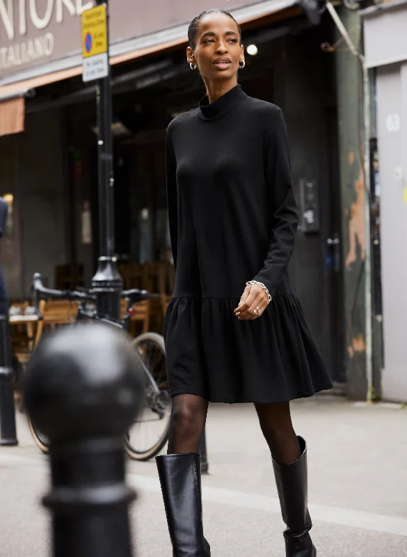 Justine Turtleneck Mini Dress Comfortable Wrap Mini Dress