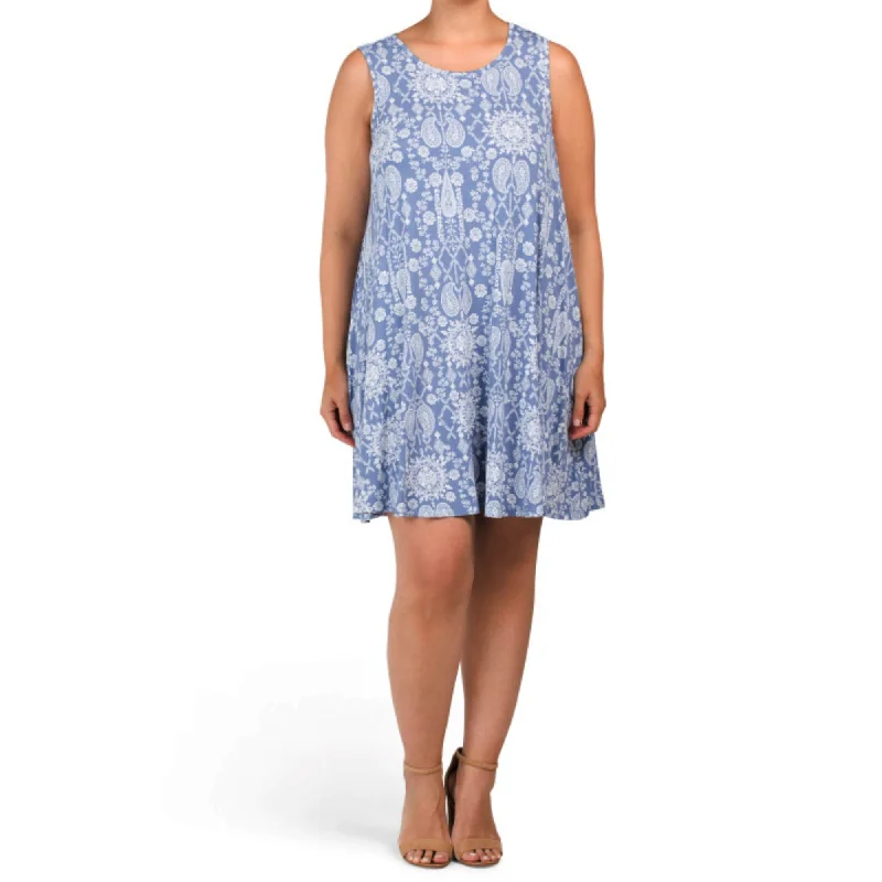 Lucky Brand Women's Plus Paisley Print Sleeveless Swing Mini Dress Stylish Sweetheart Neck Mini Dress Lucky Brand Women's Plus Paisley Print Sleeveless Swing Mini Dress Stylish Sweetheart Neck Mini Dress