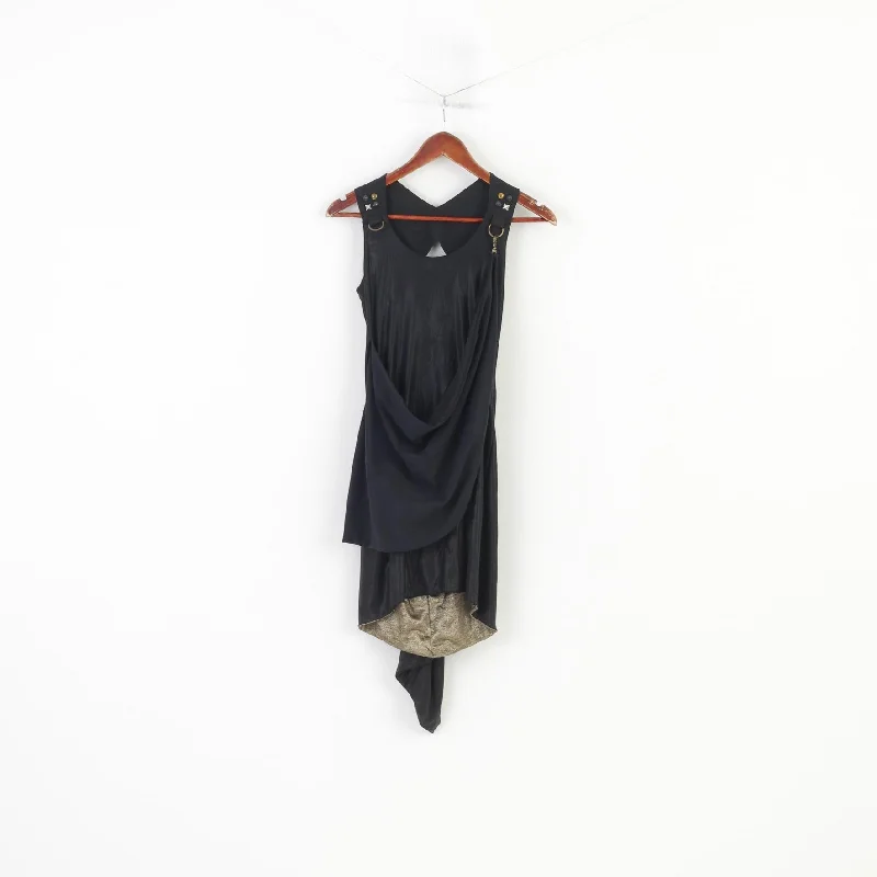 Marquito & Blow Women S Tunic Shirt Black Long Gold Party Shiny Sleevelees Vintage Mini Dress Top Stylish Short Sleeve Mini Dress Marquito & Blow Women S Tunic Shirt Black Long Gold Party Shiny Sleevelees Vintage Mini Dress Top Stylish Short Sleeve Mini Dress