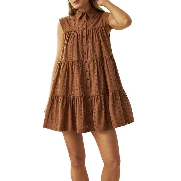 Mon Renn Florence Floral Embordered Tiered Flare Button Down Mini Dress Classic Solid Mini Dress Mon Renn Florence Floral Embordered Tiered Flare Button Down Mini Dress Classic Solid Mini Dress