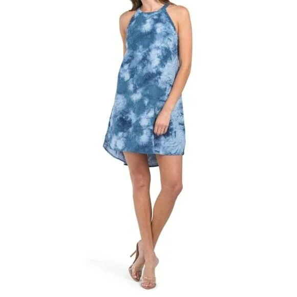 Cynthia Rowley Women's Linen Tie Dye Print Hi-Low Hem Halter Mini Dress Trendy Tulle Mini Dress Cynthia Rowley Women's Linen Tie Dye Print Hi-Low Hem Halter Mini Dress Trendy Tulle Mini Dress