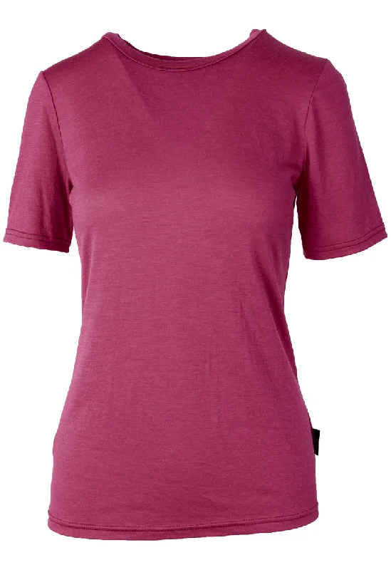 185 Women's Merino Short Sleeve T-Shirt Day By Day - Sangria