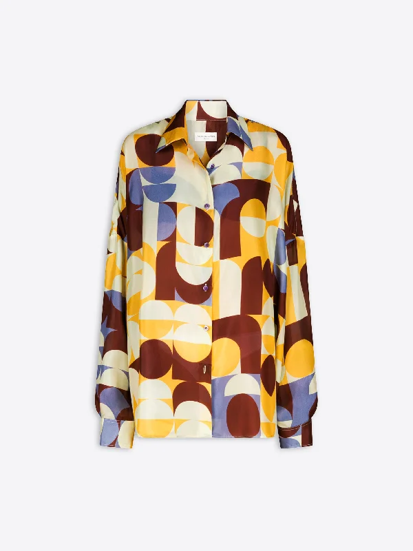Silk cocoon shirt Comfortable Flowing Short Sleeve