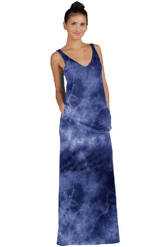 Pocket Maxi Dress Crystal Trendy V-Neck Maxi Dress