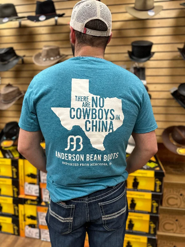 Anderson Bean Heather Teal "No Cowboys In China" Tee